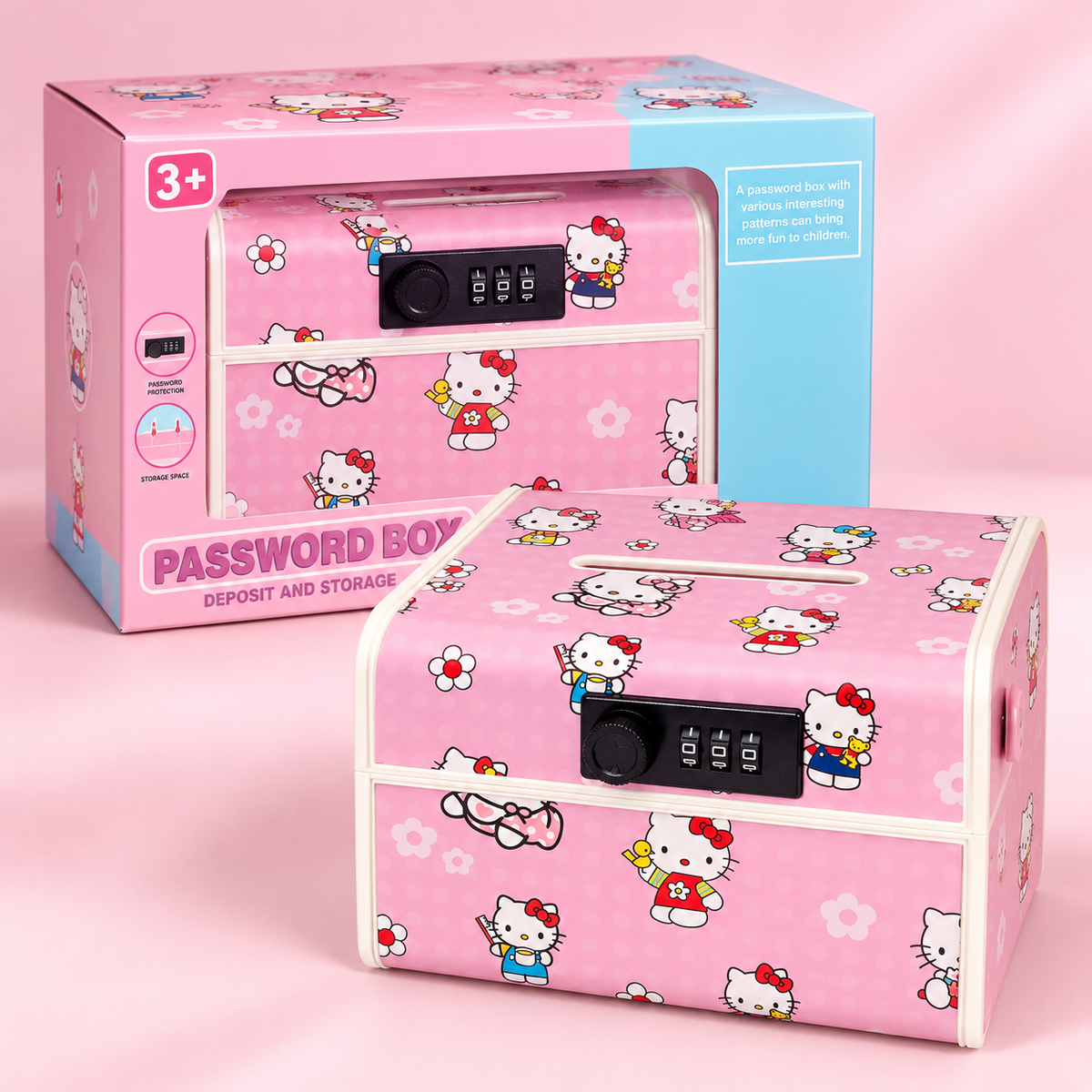 🎀💜 Alcancía Infantil con Contraseña – Hello Kitty y Kuromi