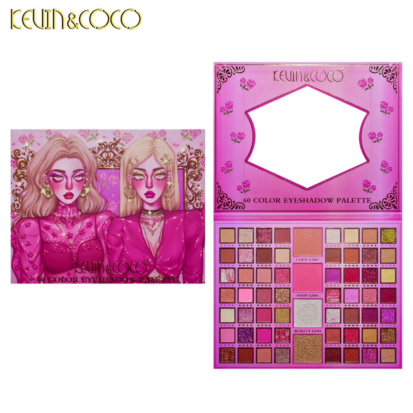 KEVIN&COCO 60colour rose girl eyeshadow palette